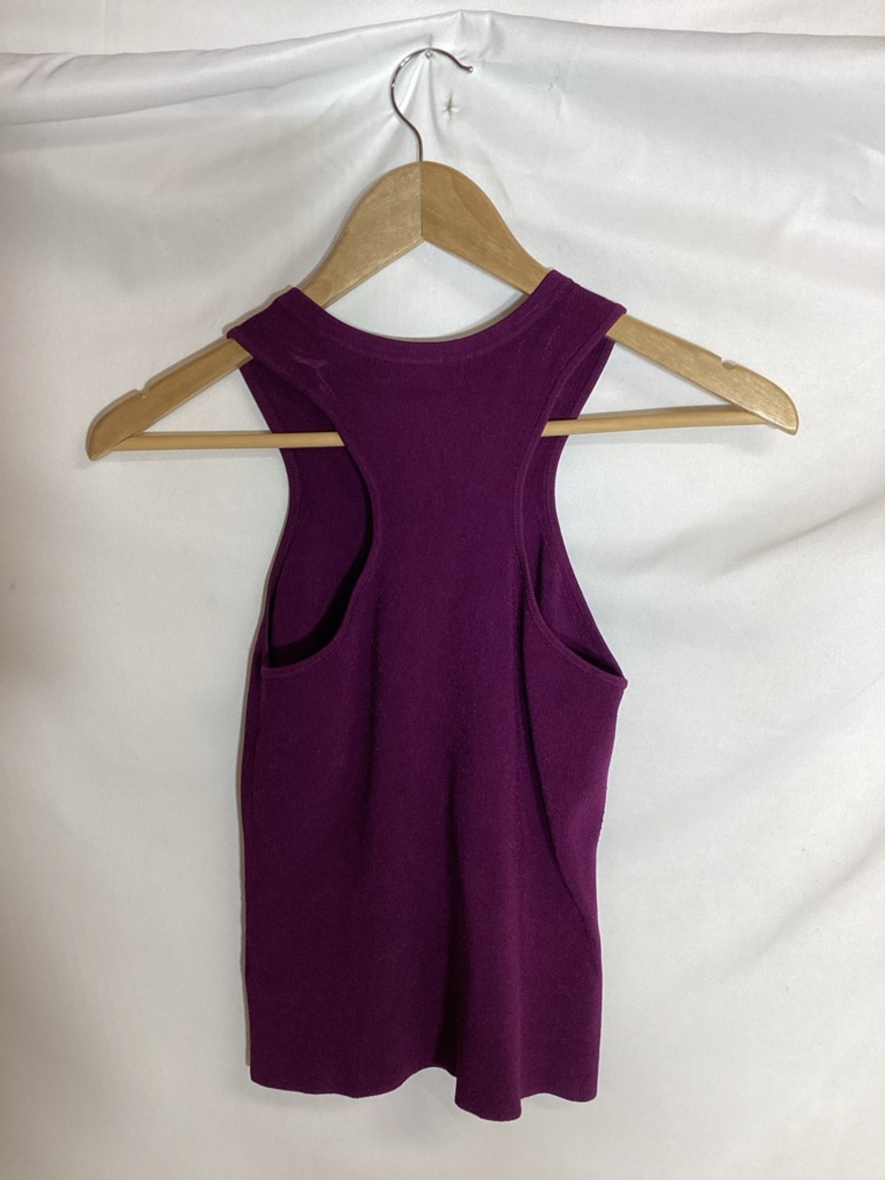 CUSHNIE Plum Racer Back Ribbed Tank Size Small - Picture 4 of 6